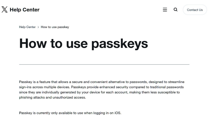 娄底苹果维修店铺分享iOS用户如何通过通行密钥(Passkey)登录 